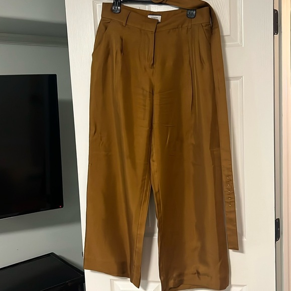 Silk J Crew Collection Pleated pants with fabric belt. Size 8. Vintage. - Picture 1 of 4